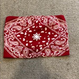Red bandana crop top small